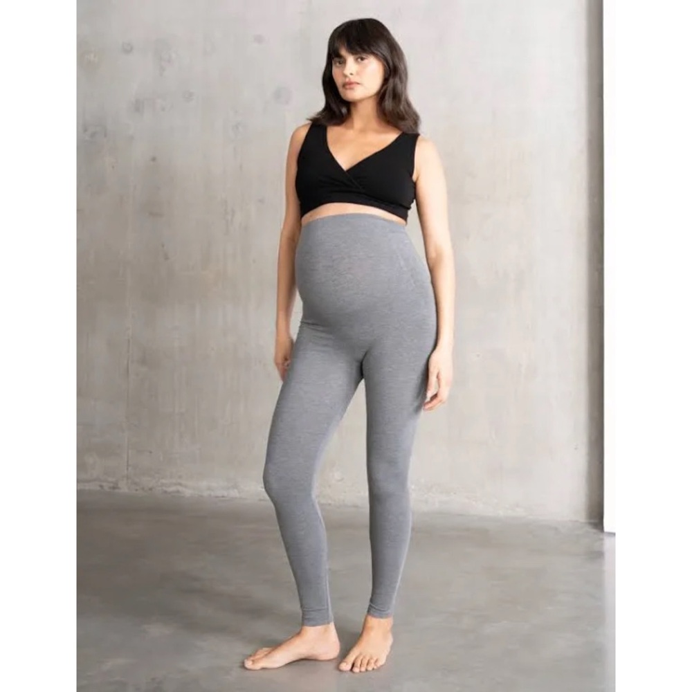 Twin Pack Serraphine Maternity Grey Bamboo Maternity Leggings Size XS